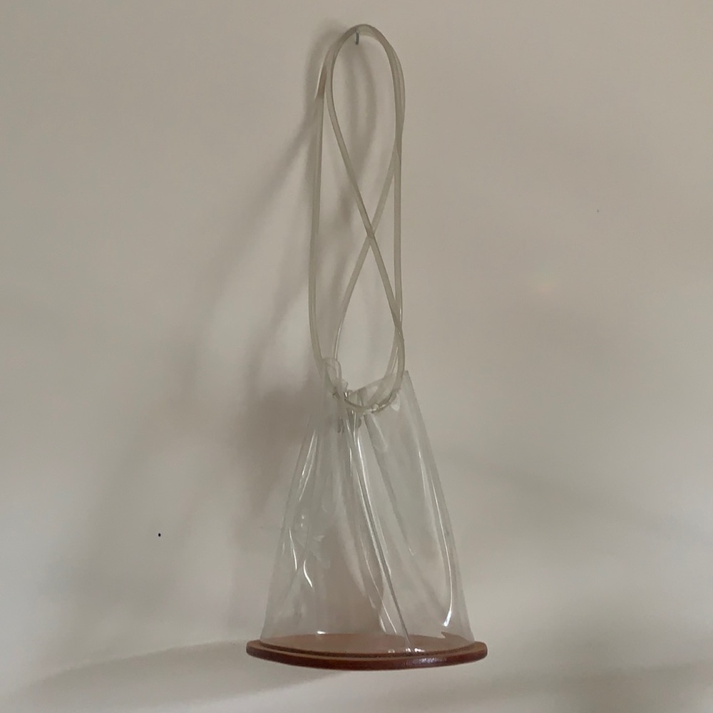 BUILDING BLOCK Disc Clear PVC Plastic Garmentory Drawstring Shoulder Bag Purse - Picture 3 of 7